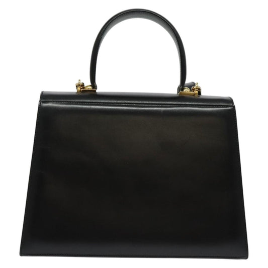 Salvatore Ferragamo Gancini Convertible Top Handle Bag Leather, BLACK, LEATHER, Handbag