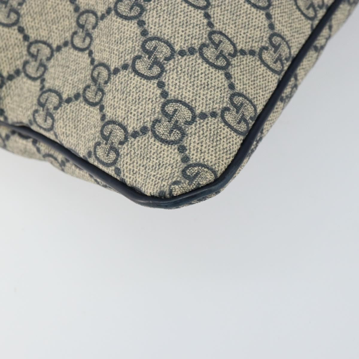 Gucci Zip Top Messenger Bag GG Coated Canvas, NAVY, PVC, Shoulder bag