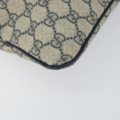 Gucci Zip Top Messenger Bag GG Coated Canvas, NAVY, PVC, Shoulder bag