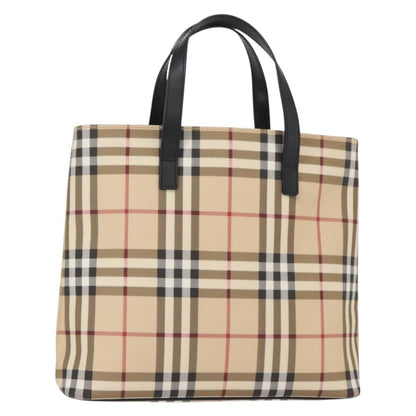 Burberry Top Handle Tote Nova Check Canvas, BEIGE, CANVAS, Handbag