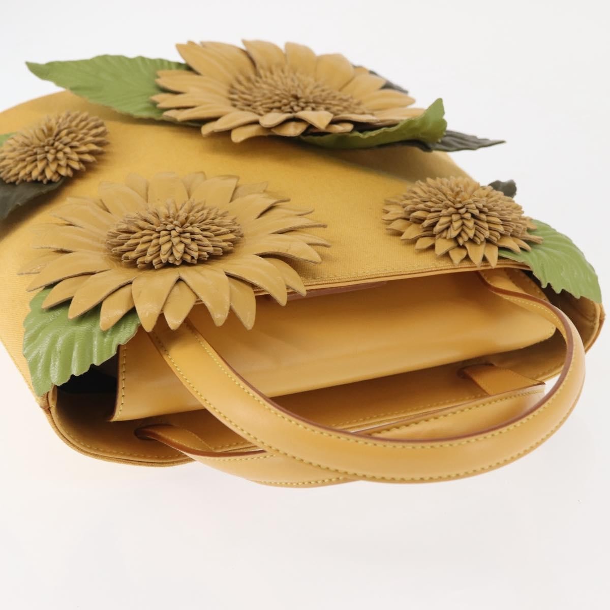 Salvatore Ferragamo Flower tote Canvas, YELLOW, CANVAS, Tote bag