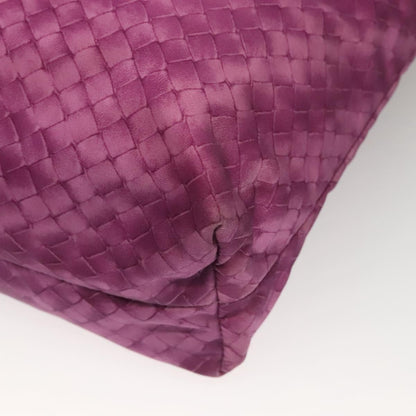 Bottega Veneta Intrecciolusion Tote Printed Nylon, PURPLE, NYLON, Tote bag