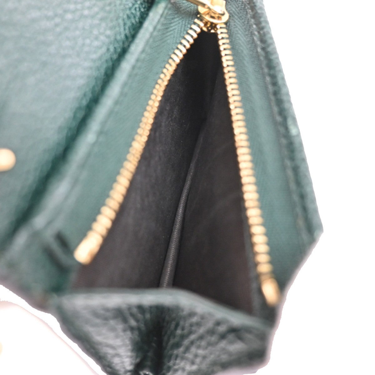 Gucci Zumi Chain Card Case Leather, GREEN, LEATHER, Wallets