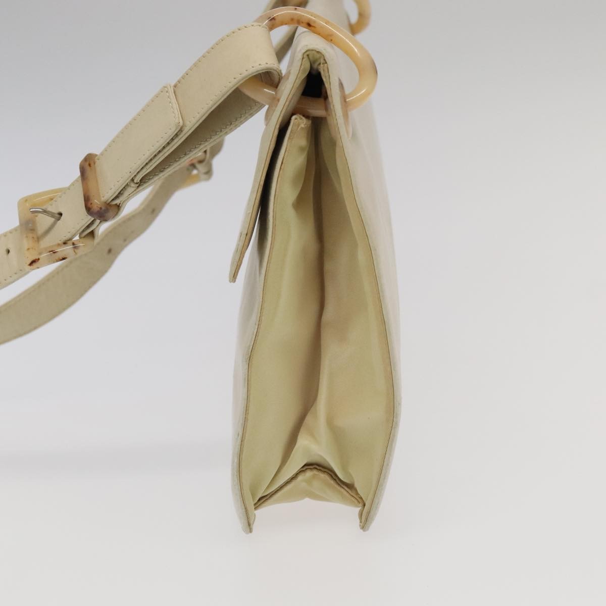 Prada Flap Shoulder Bag Leather, BEIGE, LEATHER, Shoulder bag