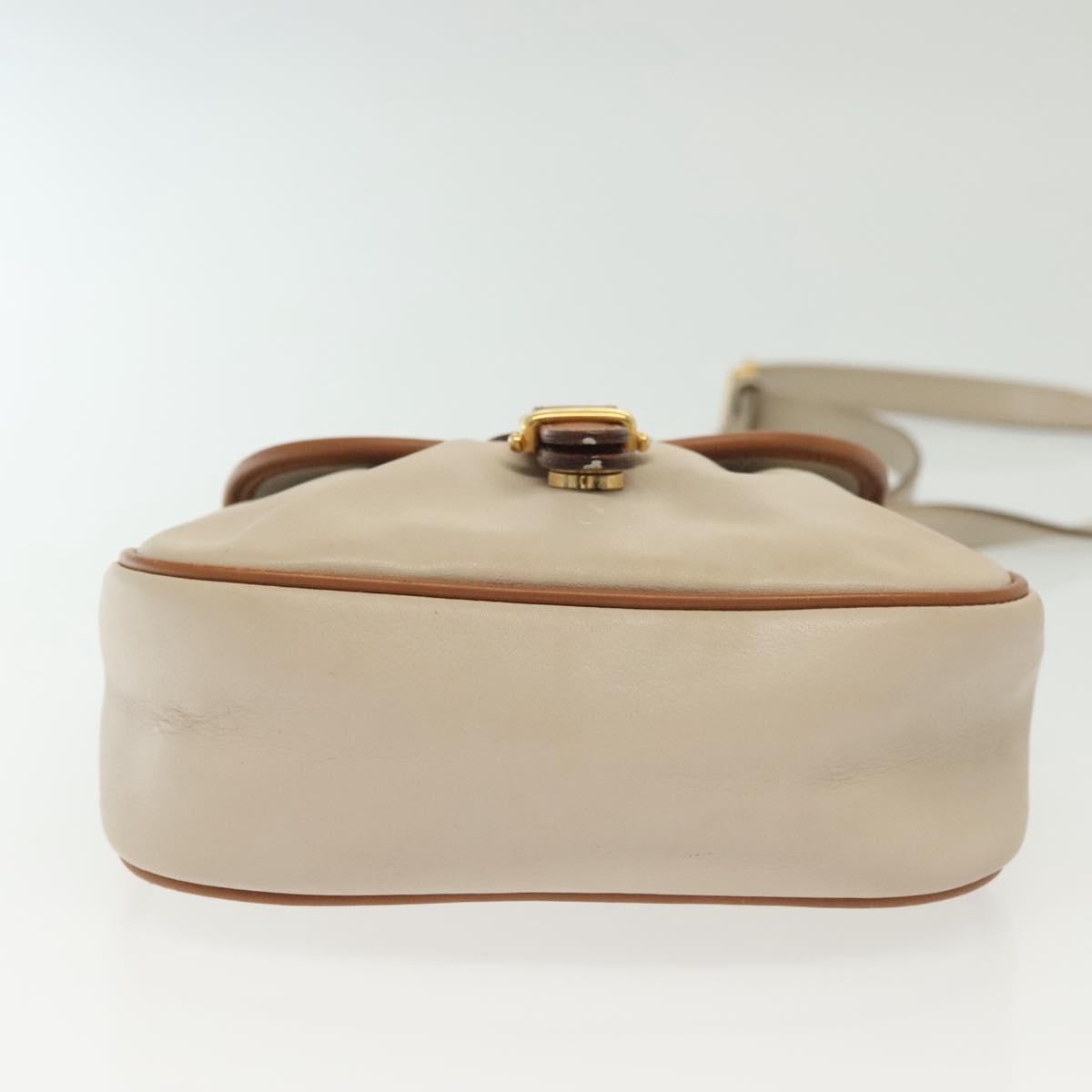 Celine Vintage Triomphe Shoulder Bag Leather, BEIGE, LEATHER, Shoulder bag