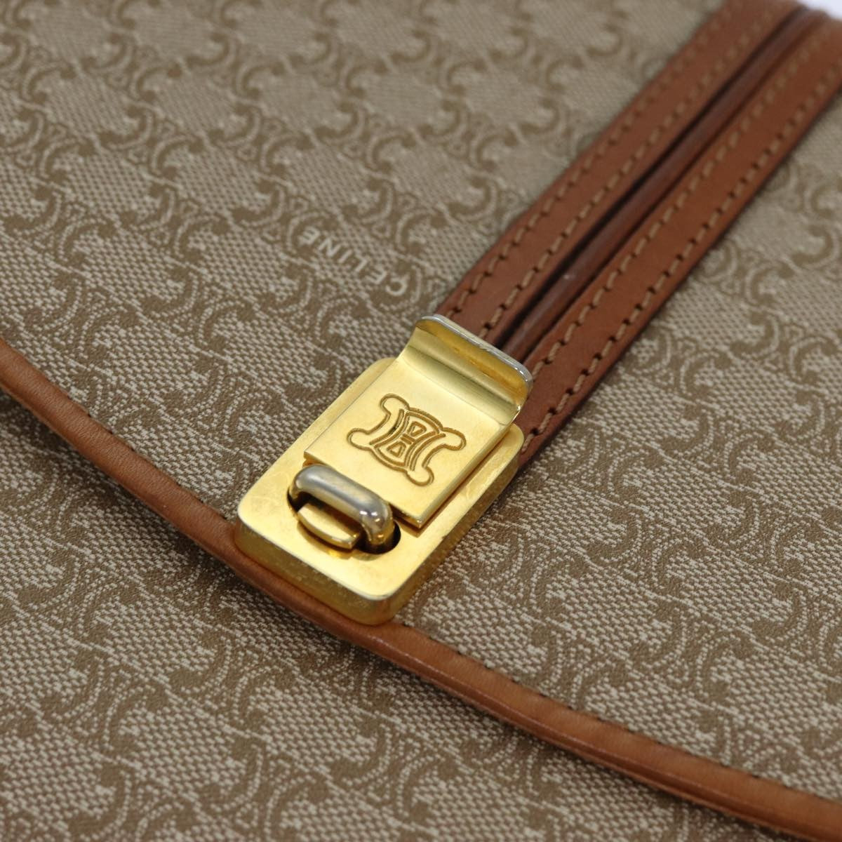 Celine Macadam Shoulder Bag Canvas, BEIGE, CANVAS, Shoulder bag