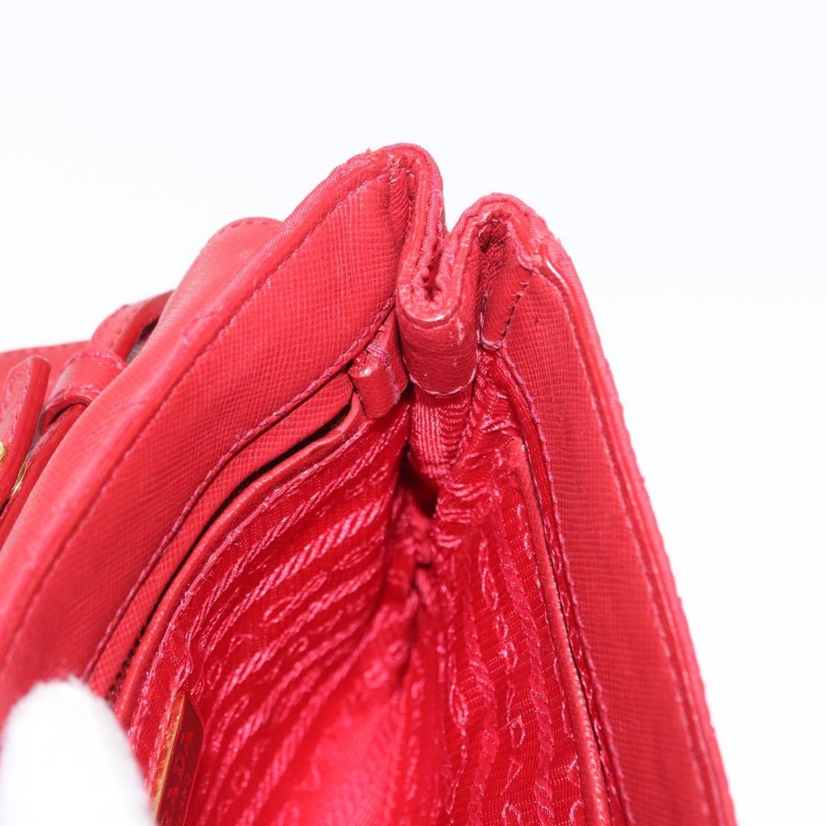 Prada Pushlock Chain Flap Bag Quilted Tessuto, RED, NYLON, Shoulder bag