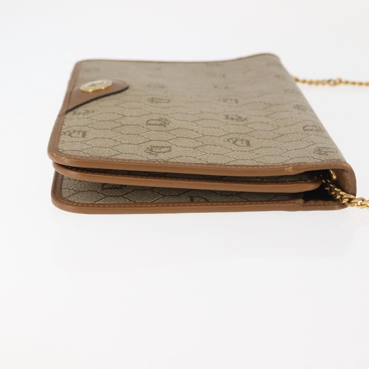 Christian Dior Vintage Honeycomb chain Canvas, BEIGE, CANVAS, Shoulder bag