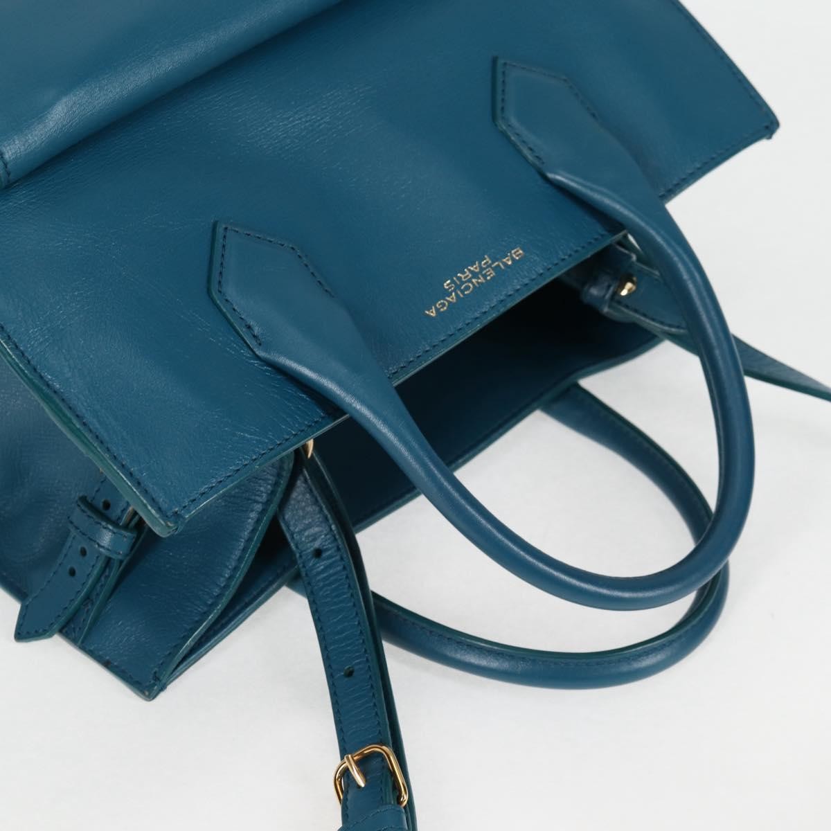 Balenciaga Padlock All Afternoon Tote Leather, BLUE, LEATHER, Handbag