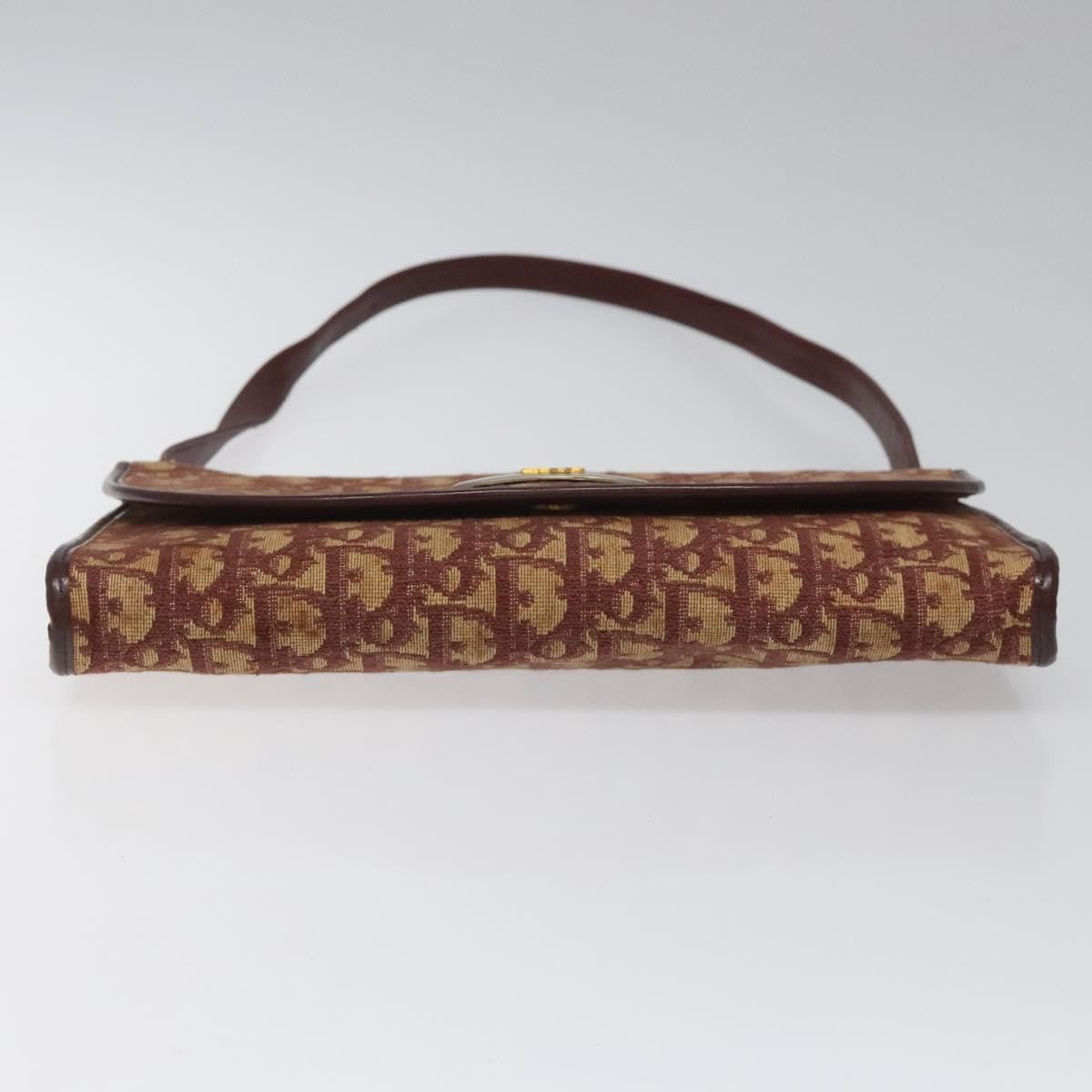 Christian Dior Vintage Trotter Flap Shoulder Bag Canvas, RED, CANVAS, Shoulder bag