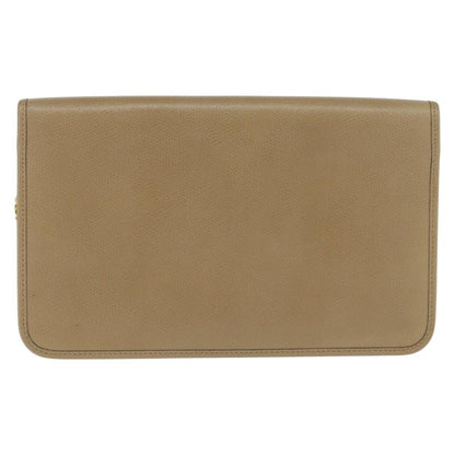 Christian Dior Vintage Chain Flap Shoulder Bag Leather, BEIGE, LEATHER, Shoulder bag