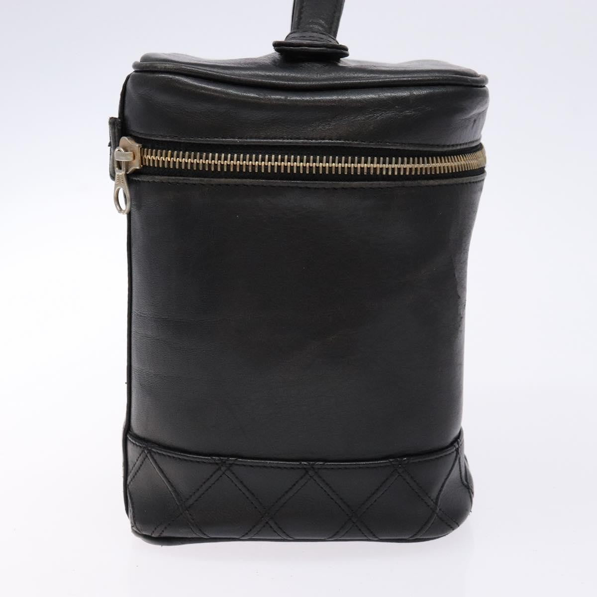 Chanel Vanity pouch Leather, BLACK, LEATHER, Toiletry Case