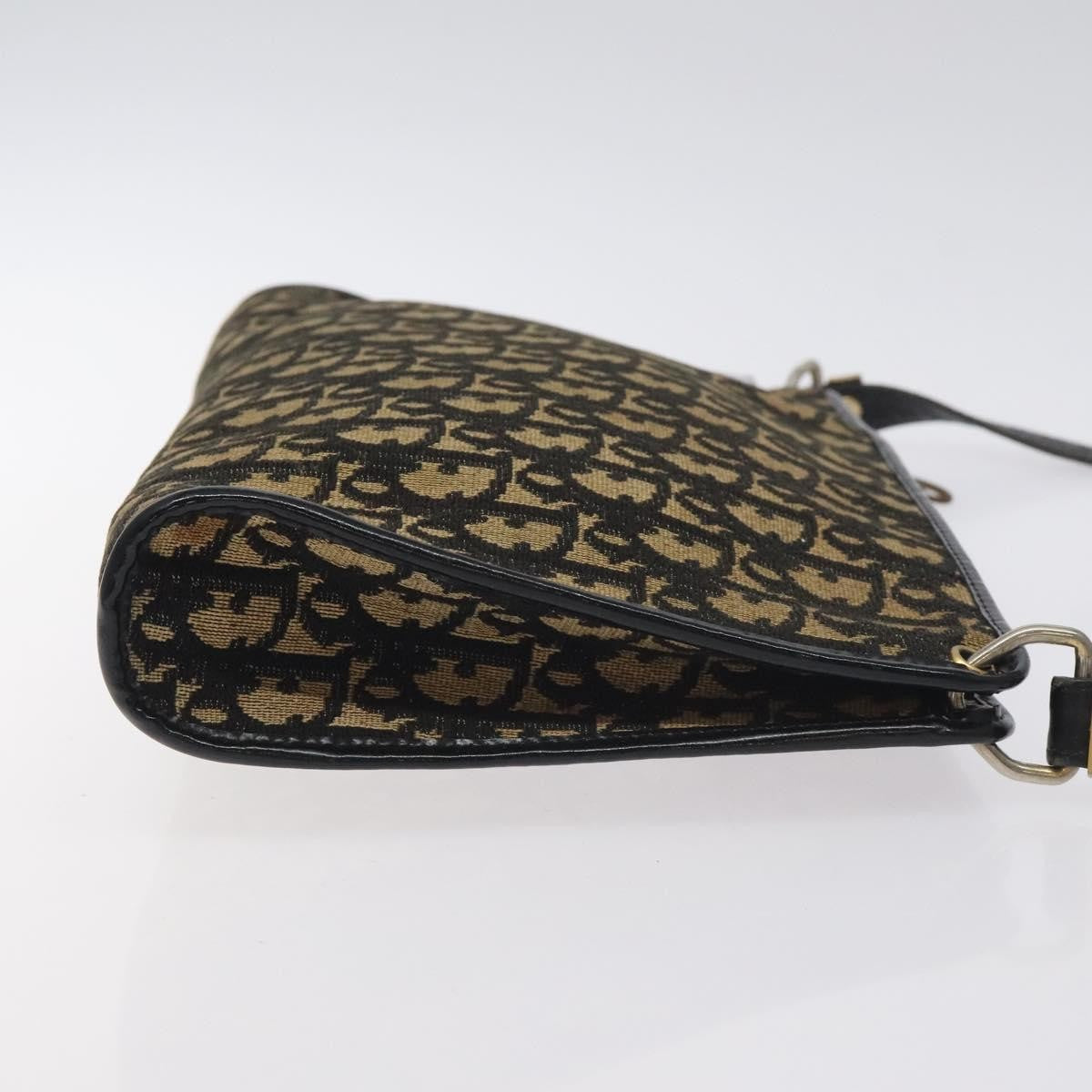 Christian Dior Vintage Trotter Shoulder Bag Canvas, NAVY, CANVAS, Shoulder bag