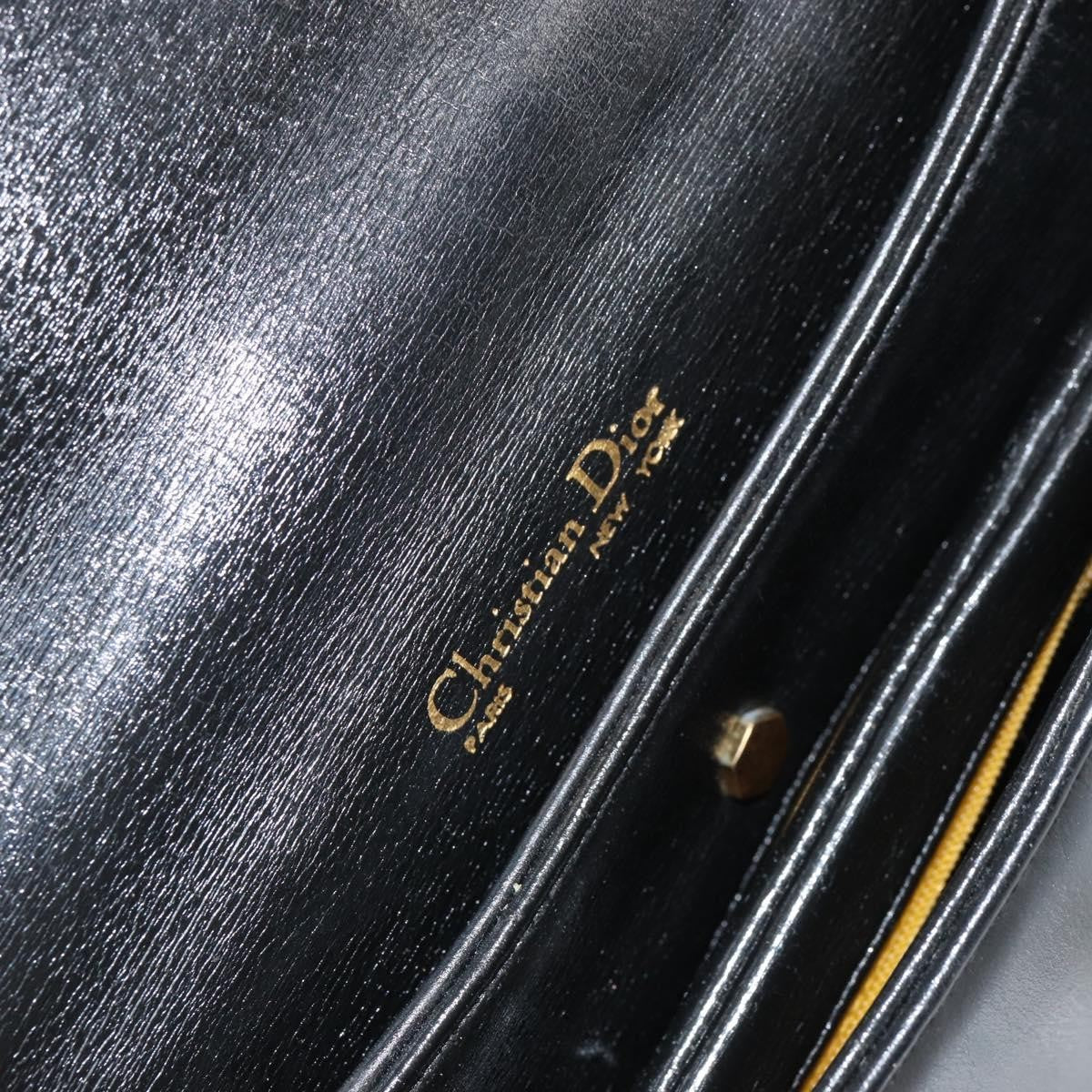 Christian Dior Vintage Chain Flap Shoulder Bag Leather, BLACK, LEATHER, Shoulder bag