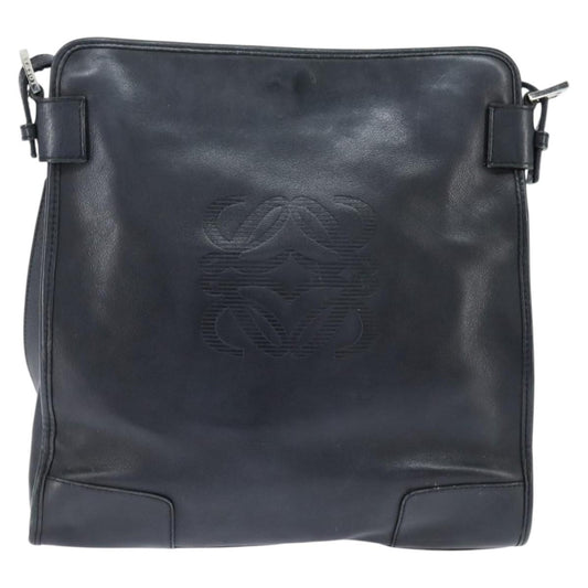 Loewe Anagram Shoulder Bag Leather, BLACK, LEATHER, Shoulder bag