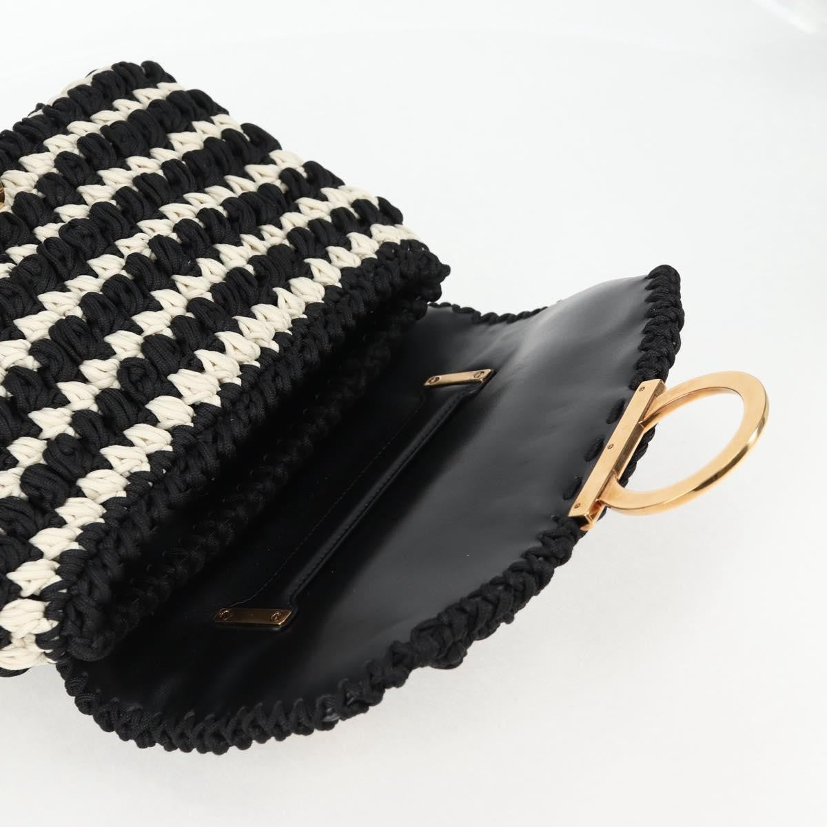 Salvatore Ferragamo Margot Satchel Braided Fabric, WHITE, POLYESTER, Handbag