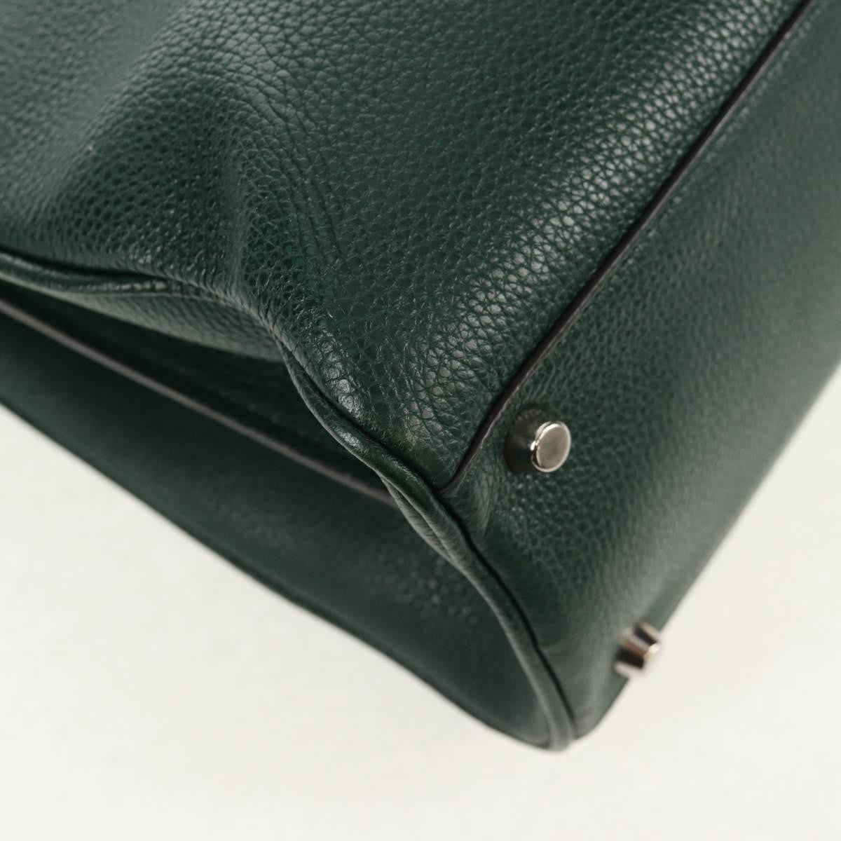 Gucci Zumi Top Handle Bag Leather, GREEN, LEATHER, Handbag