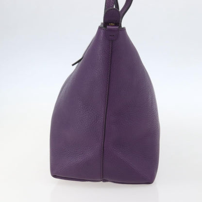 Salvatore Ferragamo Gancini Tote Leather, PURPLE, LEATHER, Tote bag