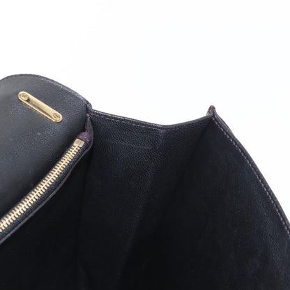 Salvatore Ferragamo Gancini Shoulder Bag Leather, PURPLE, LEATHER, Shoulder bag