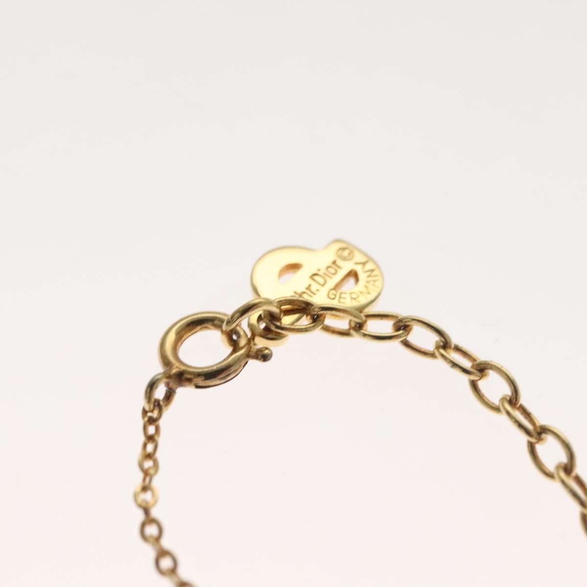 Christian Dior Vintage CD Pendant Necklace Metal with Crystals, GOLD, METAL, Necklace