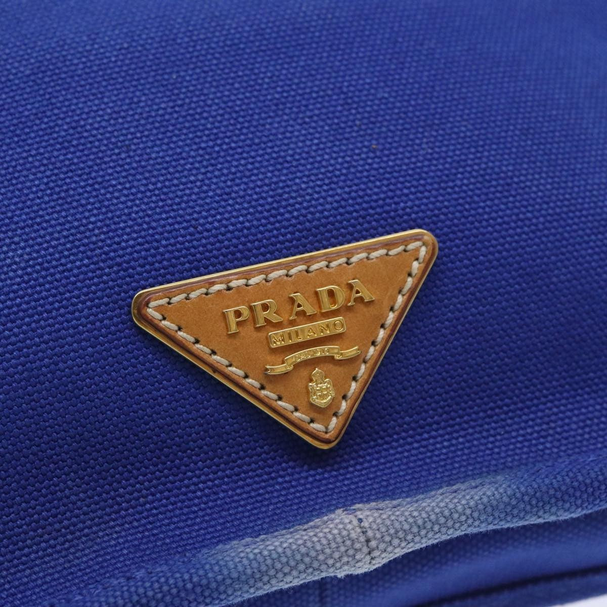 Prada Push Lock Flap Shoulder Bag Canvas, BLUE, CANVAS, Shoulder bag