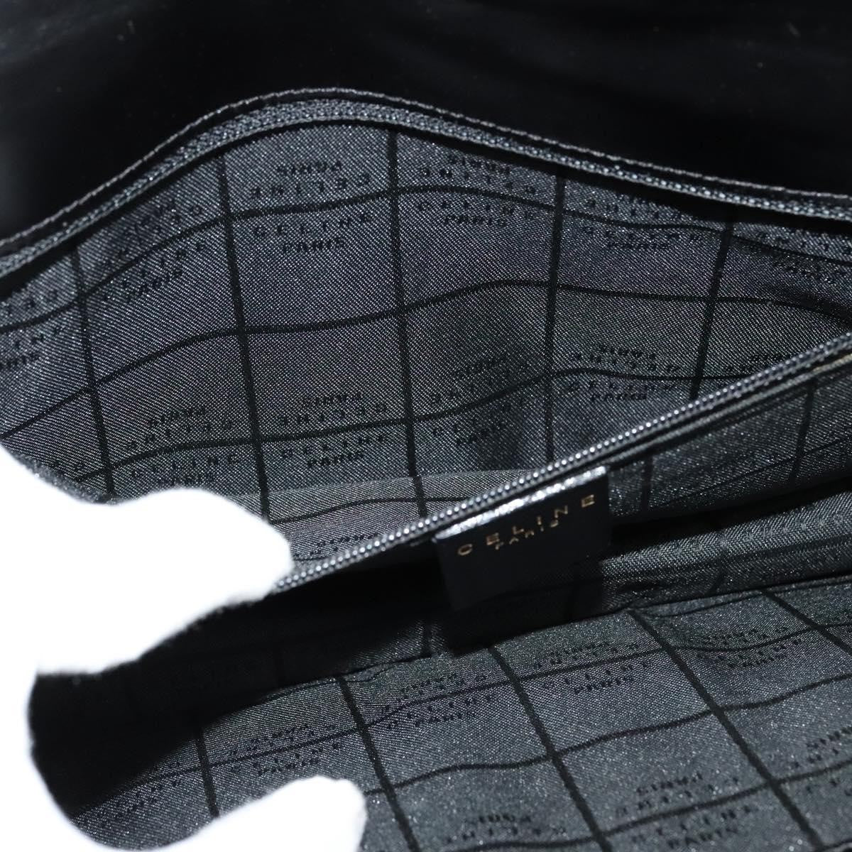 Celine Flap Shoulder Bag Leather, BLACK, LEATHER, Shoulder bag