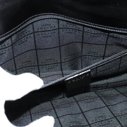 Celine Flap Shoulder Bag Leather, BLACK, LEATHER, Shoulder bag