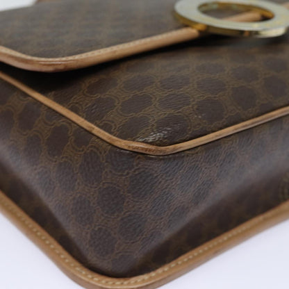 Celine Macadam Shoulder Bag PVC Leather, BROWN, CANVAS, Shoulder bag