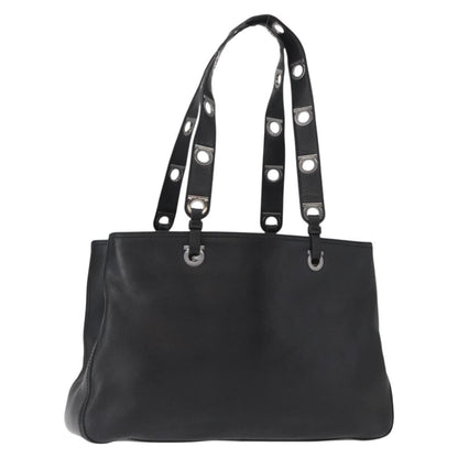 Salvatore Ferragamo Gancini Tote Leather, BLACK, LEATHER, Tote bag