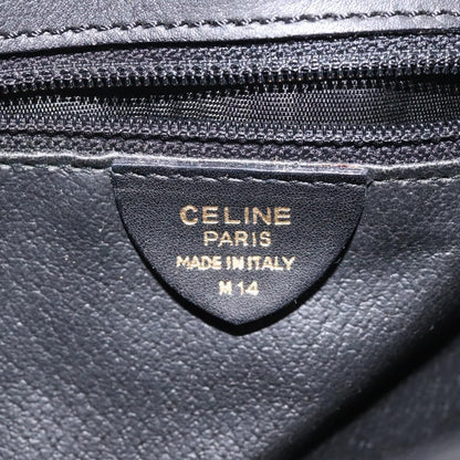 Celine Vintage Circle Logo Crossbody Bag Leather, BLACK, LEATHER, Shoulder bag