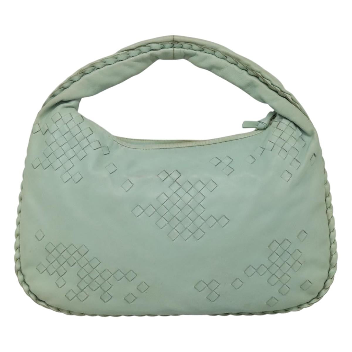 Bottega Veneta Veneta Hobo Lether with intrecciato detail, BLUE, LEATHER, Handbag