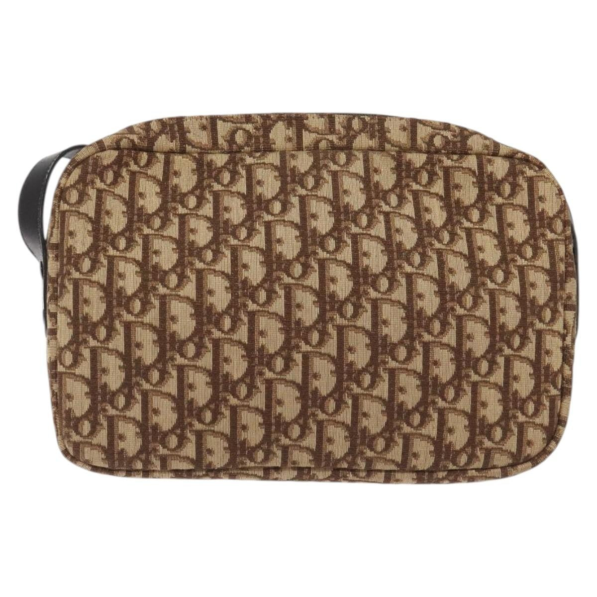 Christian Dior Vintage Trotter Shoulder Bag Canvas, BROWN, CANVAS, Shoulder bag