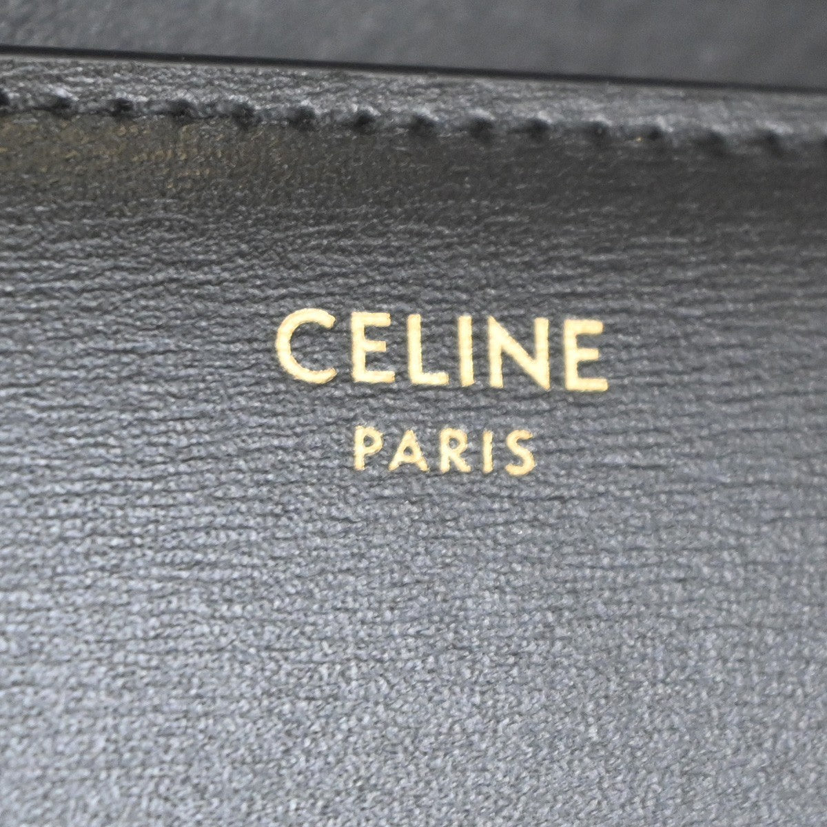 Celine Triomphe Trifold Wallet Leather, BLACK, LEATHER, Wallets