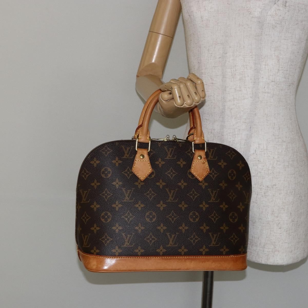 Louis Vuitton Alma Handbag Monogram Canvas, BROWN, CANVAS, Handbag