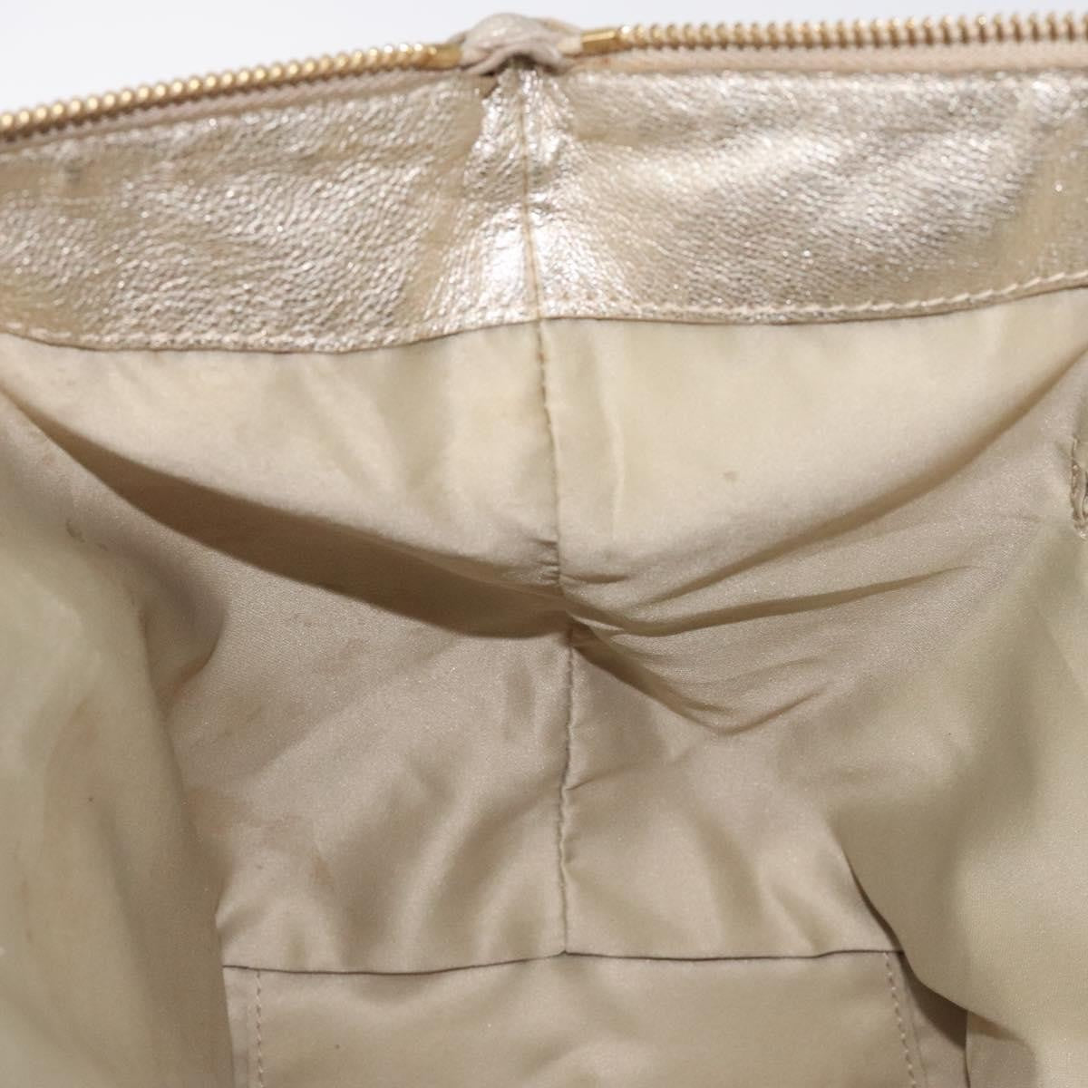 Salvatore Ferragamo Vintage Zip Tote Leather, GOLD, LEATHER, Tote bag