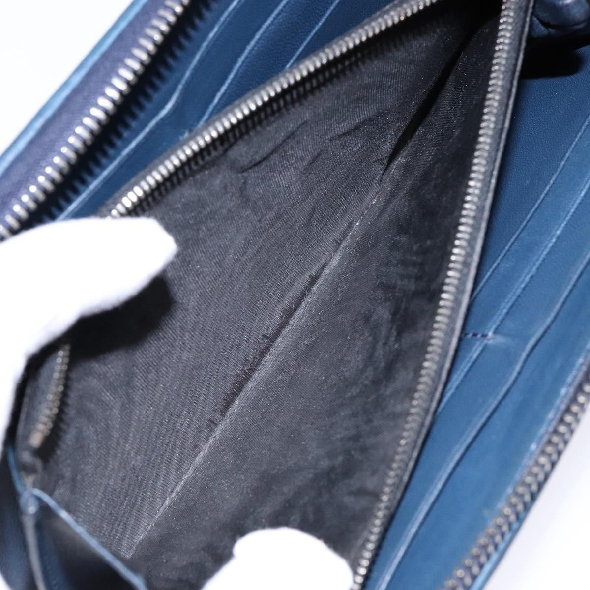 Bottega Veneta Intrecciato Wallet Leather, NAVY, LEATHER, Wallets