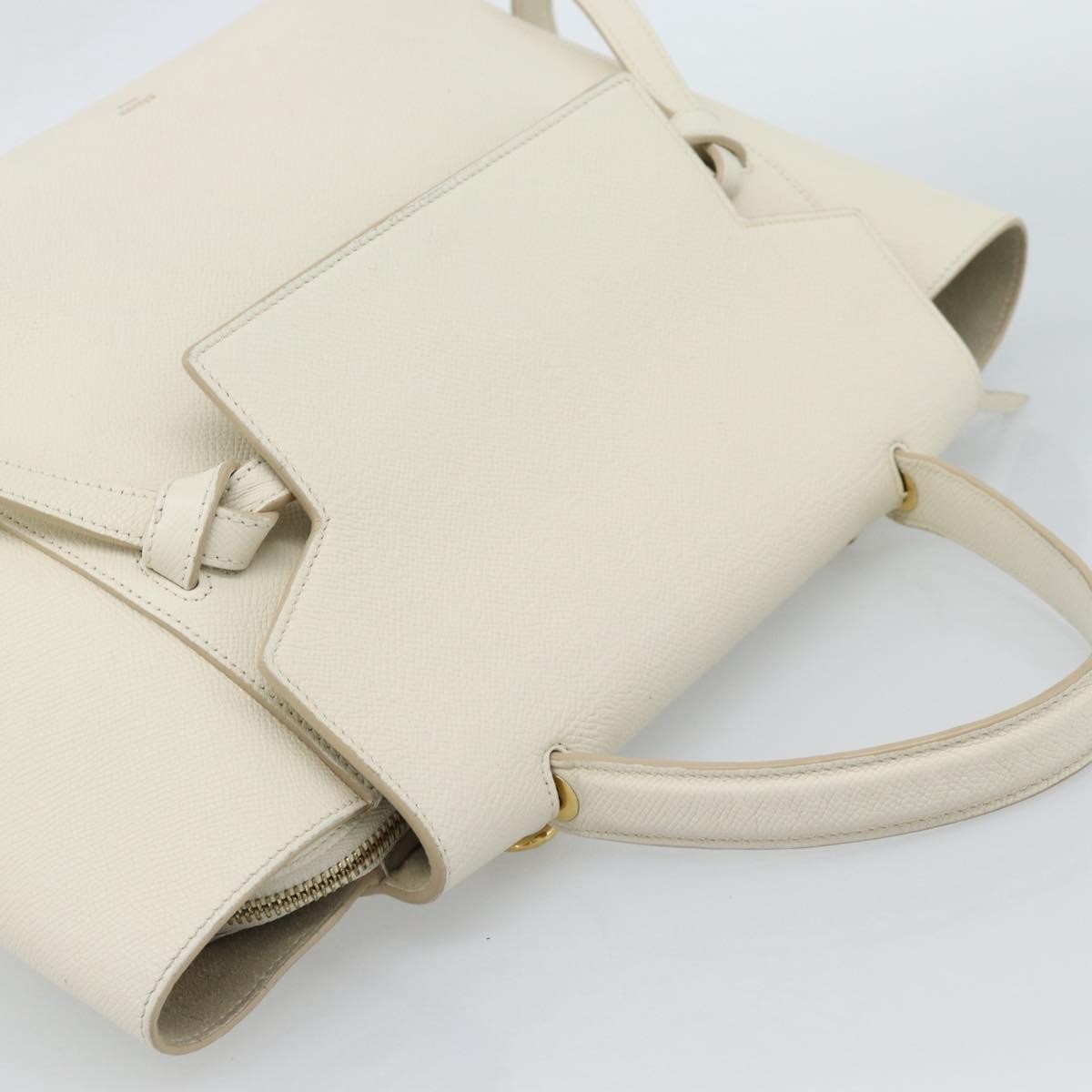 Celine Belt Bag Textured Leather, White, Leather, Handbag