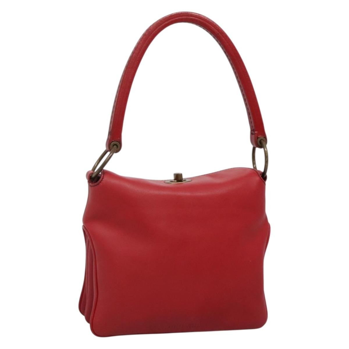 Miu Miu Triple Compartment Convertible Satchel Leather, RED, LEATHER, Shoulder bag