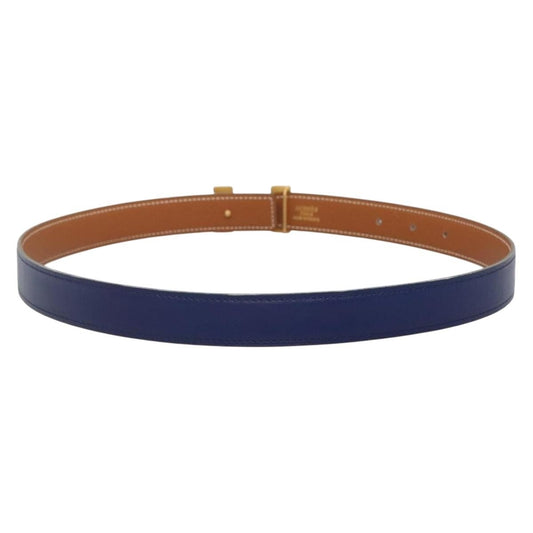 Hermes Constance Belt Leather, BLUE, LEATHER, Belts