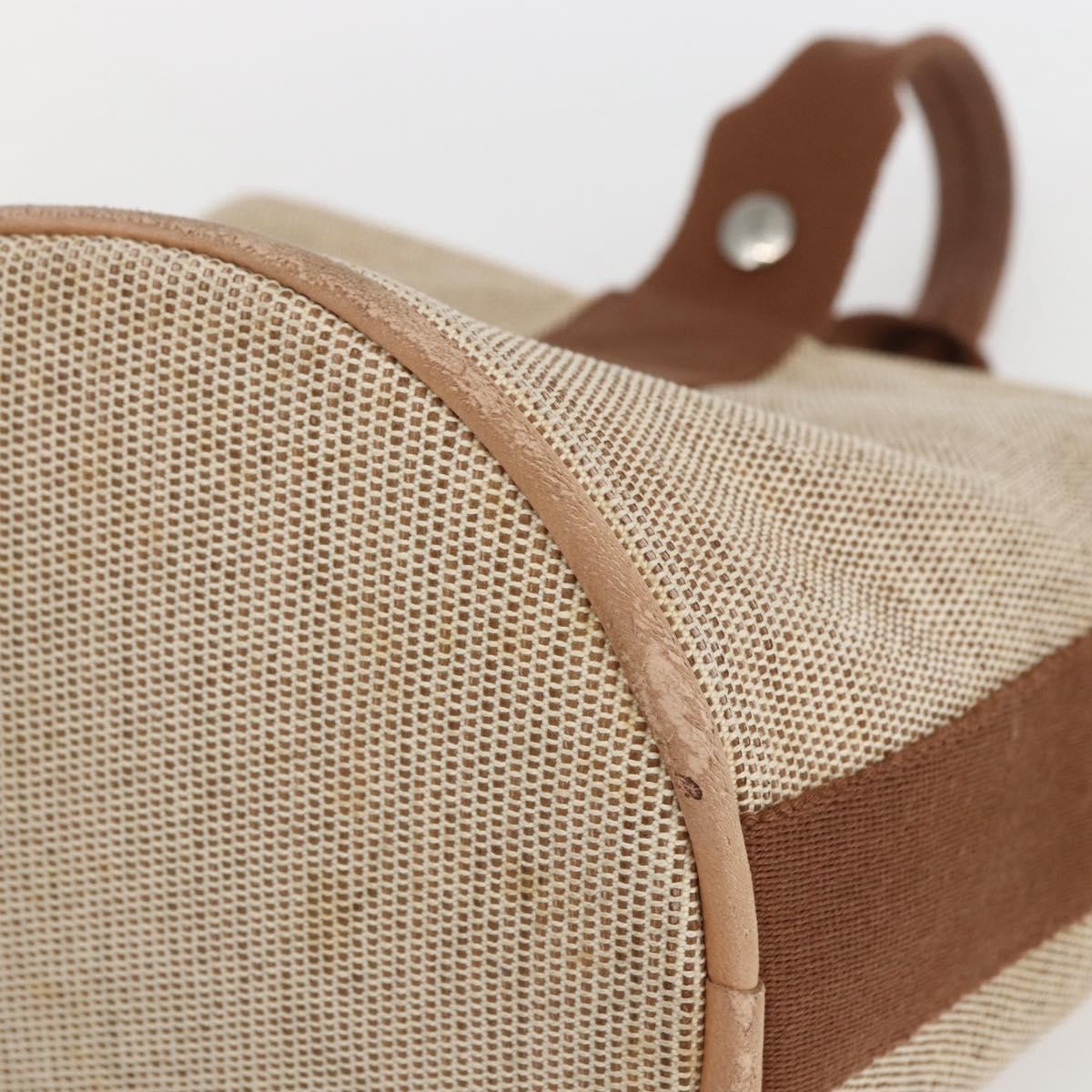 Hermes Saxo Handbag Toile, BEIGE, CANVAS, Handbag