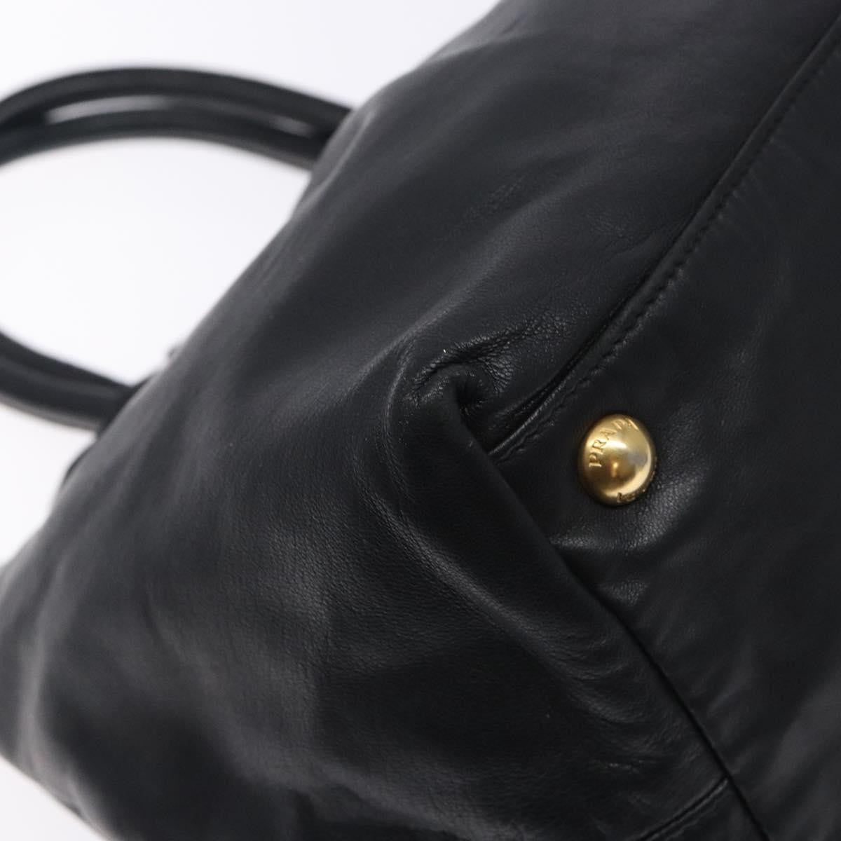 Prada Bow Tote Leather, BLACK, LEATHER, Handbag