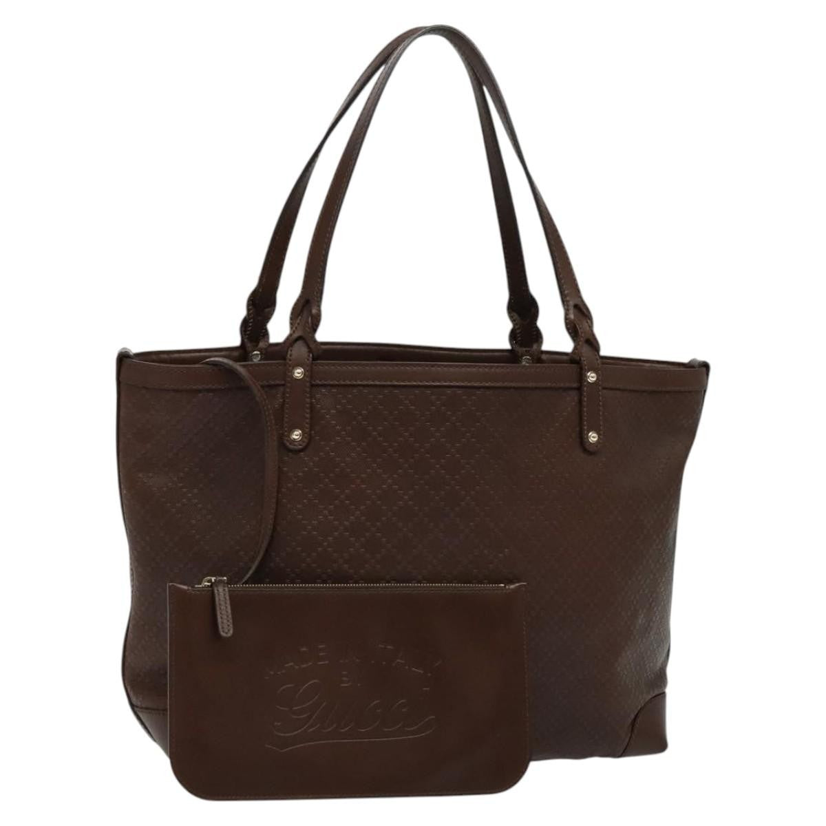 Gucci Craft Tote Diamante Leather, BROWN, LEATHER, Tote bag