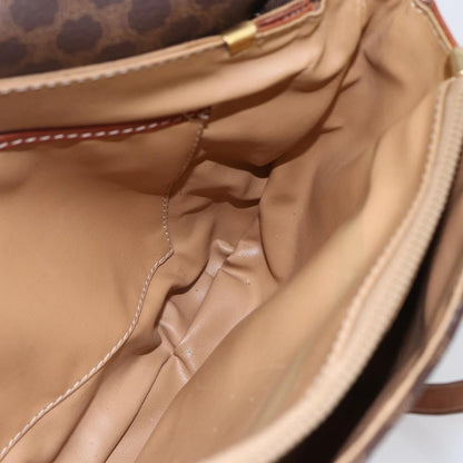 Celine Vintage Macadam Shoulder Bag Canvas and Leather, BROWN, CANVAS, Shoulder bag