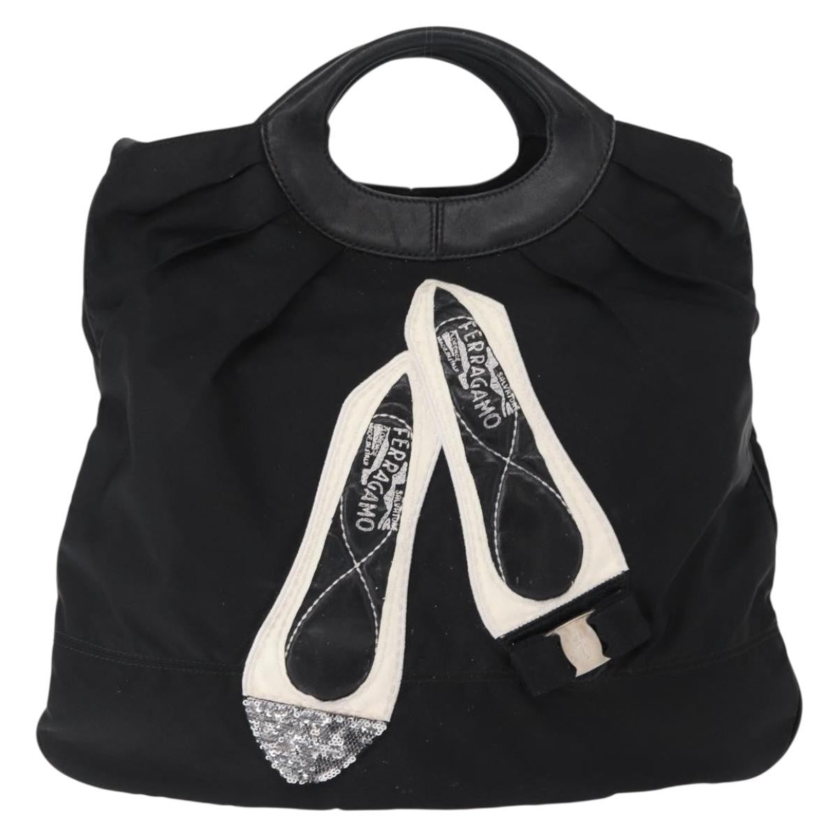 Salvatore Ferragamo Vala tote Nylon, BLACK, NYLON, Tote bag