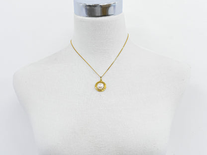 Chanel Chain Around Pearl Necklace Metal with Faux Pearls, GOLD, GOLD_PLATED, Pendant & Charms