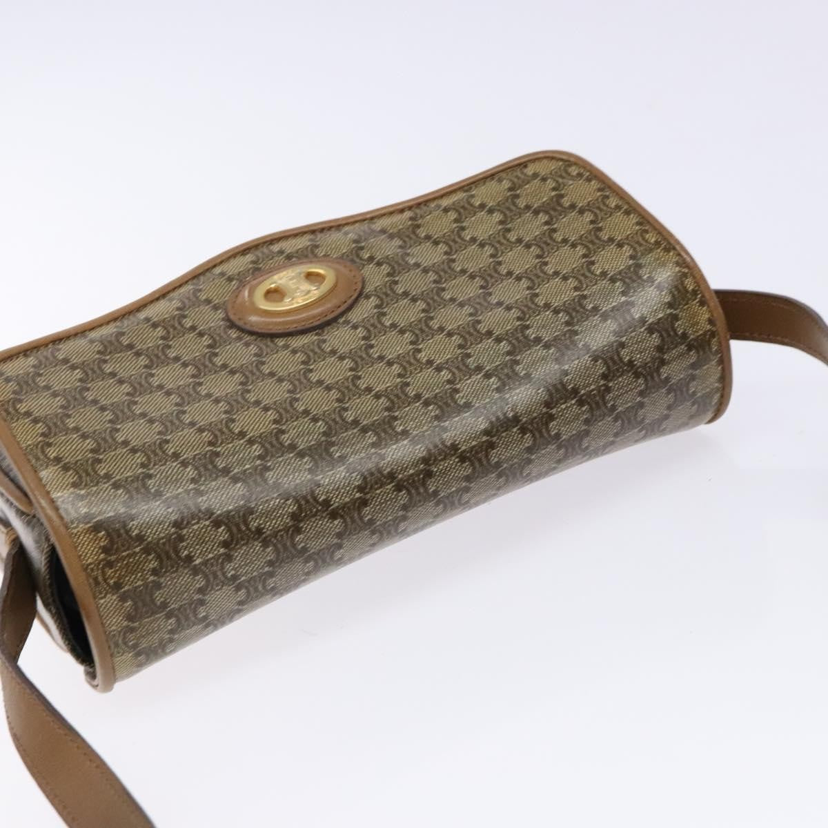 Celine Macadam Shoulder Bag PVC Leather, BEIGE, PVC, Shoulder bag