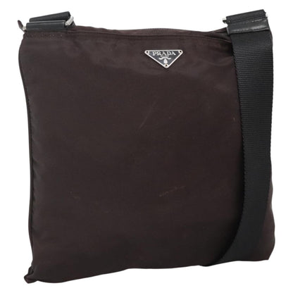 Prada Flat Messenger Bag Tessuto, BLACK, NYLON, Shoulder bag