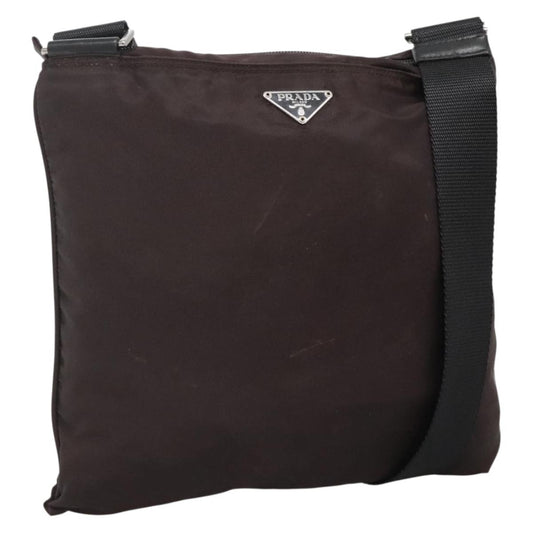 Prada Flat Messenger Bag Tessuto, BLACK, NYLON, Shoulder bag