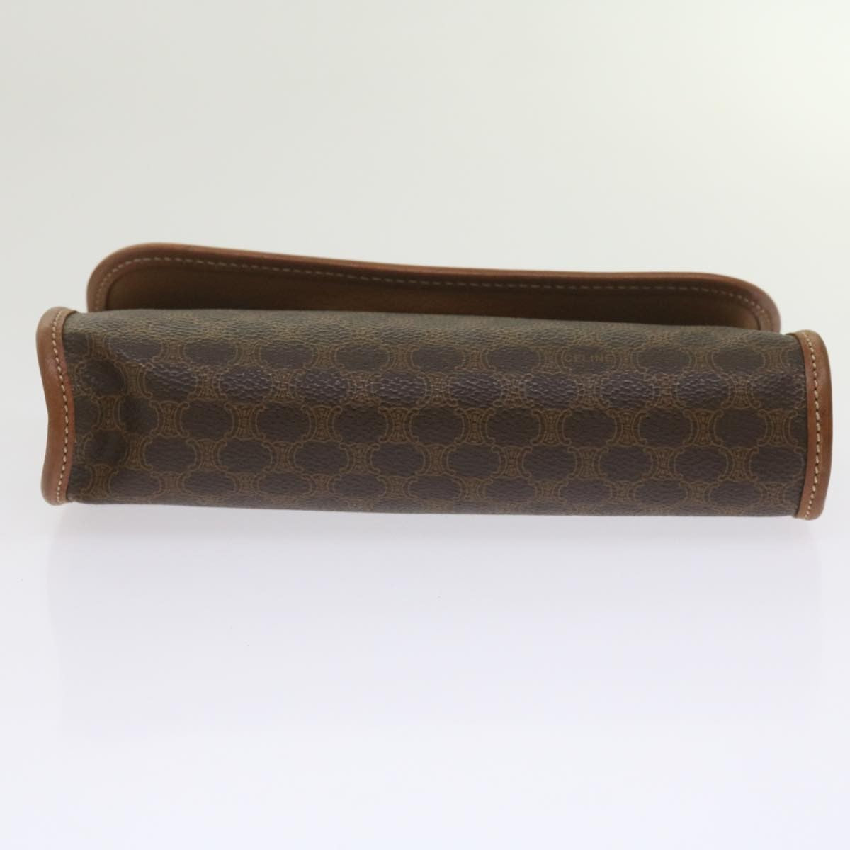 Celine Macadam Pochette Canvas and Leather, BROWN, CANVAS, Clutche & pouche