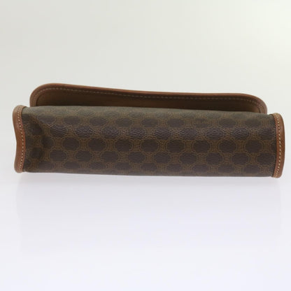 Celine Macadam Pochette Canvas and Leather, BROWN, CANVAS, Clutche & pouche
